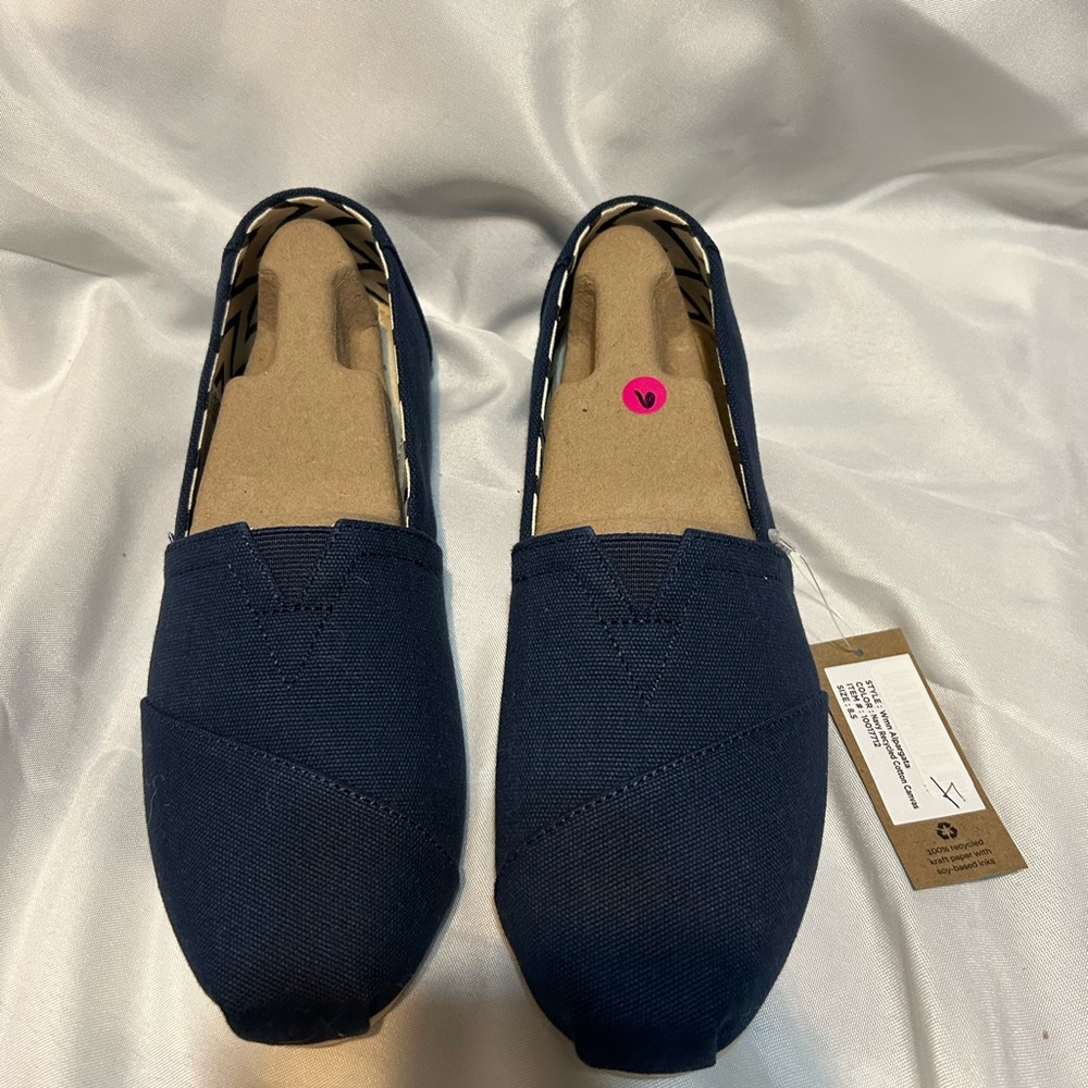 Toms Navy Blue Classic Canvas Flats